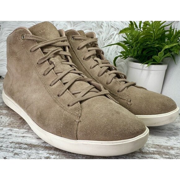 COLE HAAN Grand Crosscourt High Top Sneakers Women’s Size 11B Tan Camel Suede - Picture 9 of 15